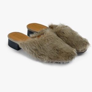 Nasty Gal Truffle Collection Faux Fur Mules